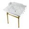Kingston Brass 30 Carrara Marble Console Sink with Brass Legs, Marble WhiteBrushed Brass LMS3030MBSQ7 - alternate 1